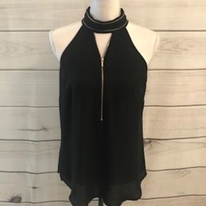 BeBe Zip Up Halter Top